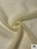 Italian Floral Pattern Cloqué Silk Organza - Soft Yellow