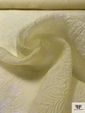 Italian Floral Pattern Cloqué Silk Organza - Soft Yellow