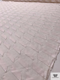 Italian Geometric Cotton Pattern with Silk Organza Base - Light Blush