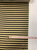 Horizontal Striped Printed Silk Charmeuse - Black / Khaki Gold