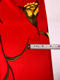Vibrant Floral Printed Silk Charmeuse - Red / Greens / Yellows / Olive