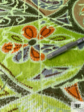 Paisley Burnout Velvet - Green/Multicolor - Fabric by the Yard