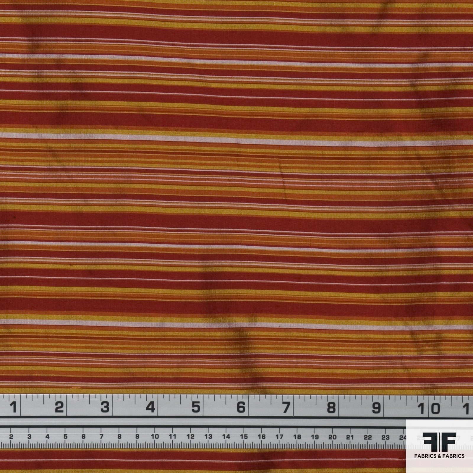 Yarn Died Silk Stripe - Red/Orange/Yellow