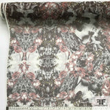 Skull/Snake Printed Silk Chiffon - Black/Red/White - Fabrics & Fabrics
