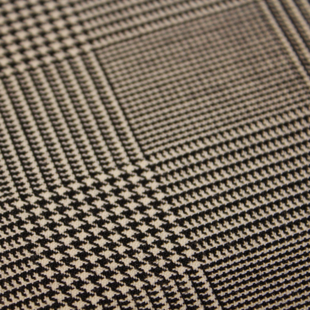 Black/White Glen Plaid Wool Suiting - Fabrics & Fabrics