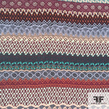 Crochet Patterned Printed Silk Georgette - Multicolor