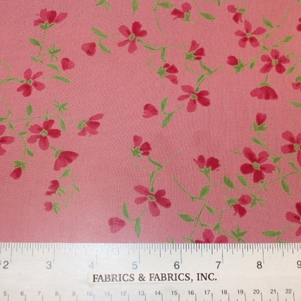 Floral Printed Silk Chiffon - Pink/Red