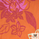Tropical Floral Printed Silk Chiffon - Orange/Red/Pink