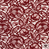 Double Scalloped Leavers Lace - Maroon