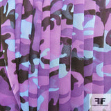 Camo Printed Silk Chiffon - Purple/Blue/Black - Fabrics & Fabrics NY