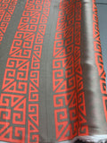 Geometric Silk Charmeuse Panel − Orange / Beige