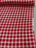 Gingham Silk Jacquard - Red And White