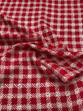 Gingham Silk Jacquard - Red And White