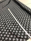 All-Over Bunny Print Satin Silk Chiffon - Charcoal Grey