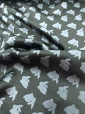 All-Over Bunny Print Satin Silk Chiffon - Charcoal Grey