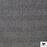 Glen Plaid Double-Side Wool Coating/Suiting - Black/White/Red