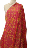 Floral Printed Silk Chiffon -Red/Orange/Yellow