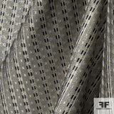 Striped Metallic Brocade - Black/Silver/Cream