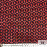 Double-sided Geometric Brocade - Red/Black/White - Fabrics & Fabrics NY