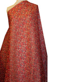 Abstract Printed Silk Chiffon - Red - Fabrics & Fabrics NY