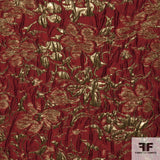 Floral Metallic Brocade - Red/Gold