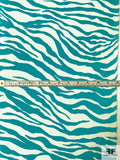 Tiger Matte-Printed Stretch Silk Charmeuse - Turquoise / Lightest Aqua