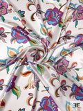 Pucci Inspired Floral Printed Silk Charmeuse - Multicolor