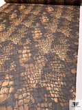 Animal-Like Pattern Printed Silk Chiffon - Brown / Caramel / Black