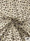 Spotted Animal-Like Pattern Printed Silk Chiffon - Cream / Black / Brown