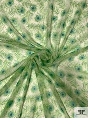 Fabric Freedom - Deco Delight cotton fabric in Green Peacocks Feather