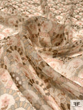 Arches with Flowers Printed Silk Chiffon - Earth Tones
