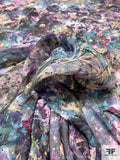 Stormy Abstract Printed Silk Chiffon - Multicolor