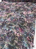 Stormy Abstract Printed Silk Chiffon - Multicolor