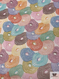 Ethnic Circles Printed Silk Chiffon - Multicolor