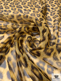 Cheetah Printed Silk Chiffon - Golden Yellow / Black