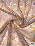 Playful Paisley Printed Silk Chiffon - Multicolor