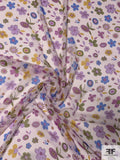 Youthful Floral Printed Silk Chiffon - Orchid / Olive / Blue / Blush
