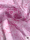 Floral Links Printed Silk Chiffon - Lavender / Magenta