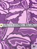 Graphic Leaf Printed Silk Chiffon - Purple / Lilac
