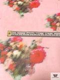 Hazy Floral Bouquets Printed Silk Chiffon - Gentle Pink / Multicolor