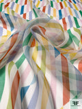 Hypnotic Striped and Chevron Printed Silk Chiffon - Multicolor