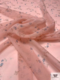 Dainty Petite Floral Printed Silk Chiffon - Pink-Lemonade / Blue / Seafoam / Brown