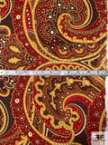 Paisley Printed Silk Georgette - Maroon / Red / Brick / Mustard