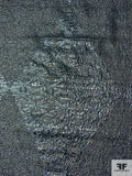 Italian Abstract Novelty Jacquard-Look Lamé on Organza - Metallic Icy Blue / Navy