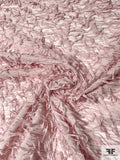 Oscar de la Renta Embroider-Stitched Organza with Silk Chiffon Fringe - Ballet Slipper Pink