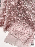 Oscar de la Renta Embroider-Stitched Organza with Silk Chiffon Fringe - Ballet Slipper Pink