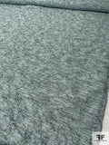 Novelty Polyester Gazar with Lurex Thread Fringe - Dusty Seafoam / Metallic Blue