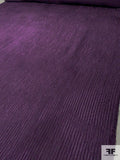 Italian Textured Vertical Striped Silk Novelty - Plum Purple