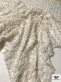 Silk Chiffon Fringe Novelty on Silk Habotai Base - Off-White