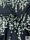 Adam Lippes Lily of the Valley Printed Stretch Cotton Poplin 2+ Yard Panel - Lily Black / Green / Off-White
